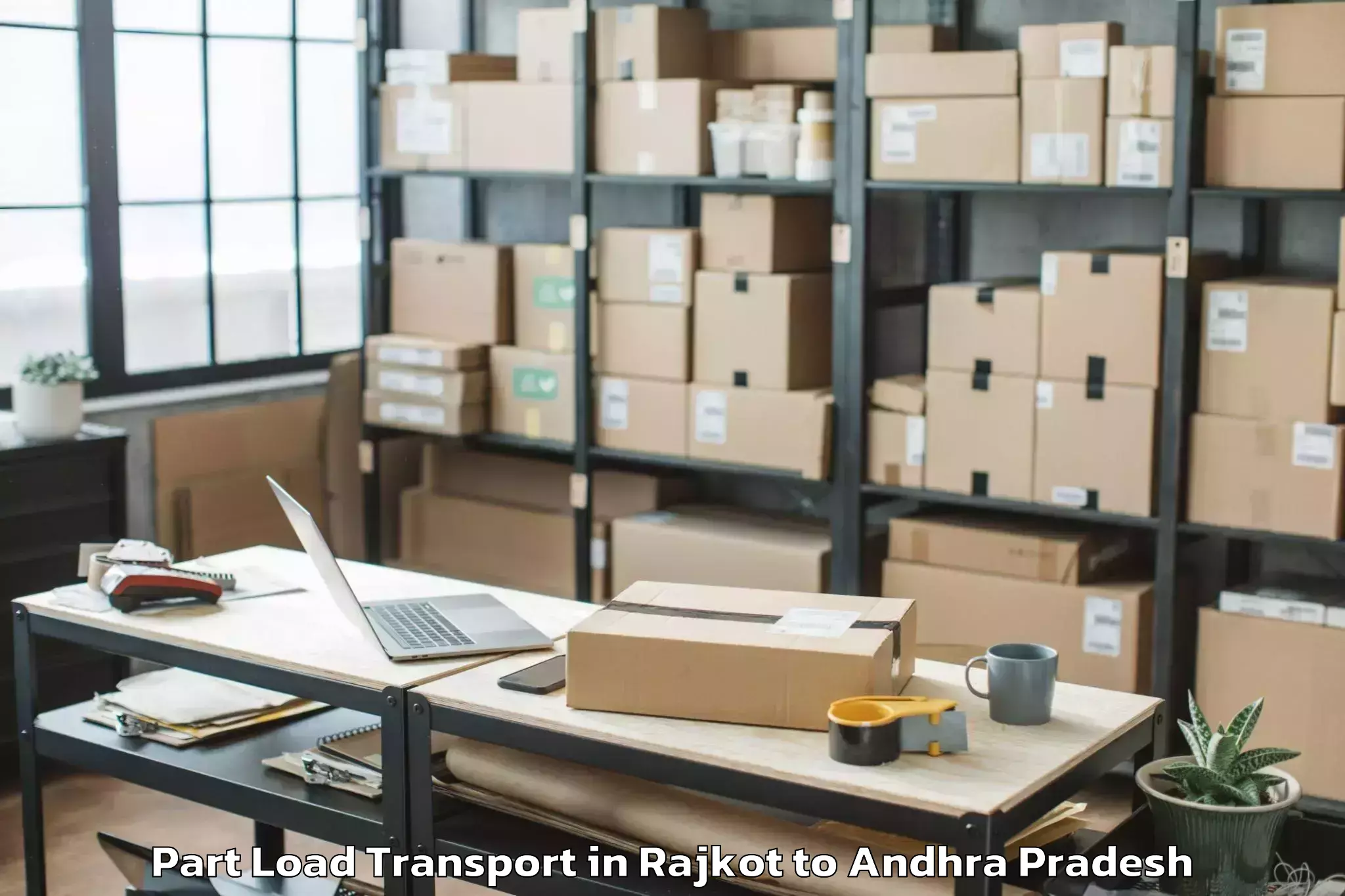 Book Rajkot to Voletivaripalem Part Load Transport Online